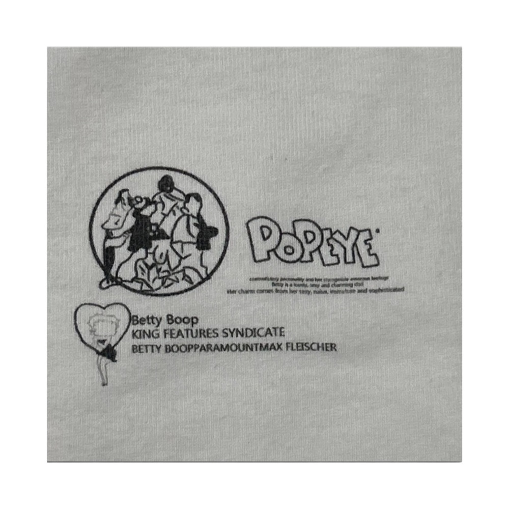 white vintage popeye betty boop cartoon | vintage collectible popeye graphic tee - Picture 3 of 6